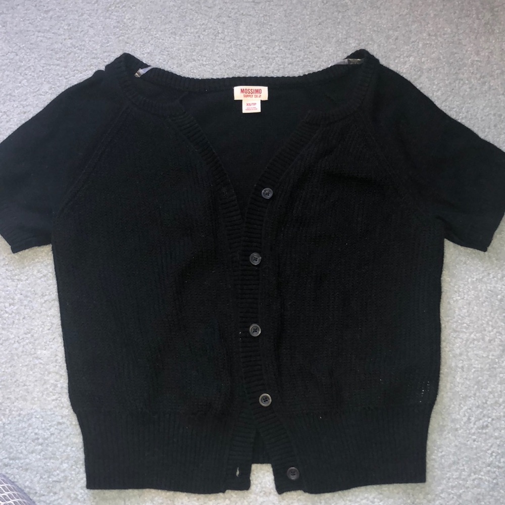 Short-Sleeved Black Cardigan